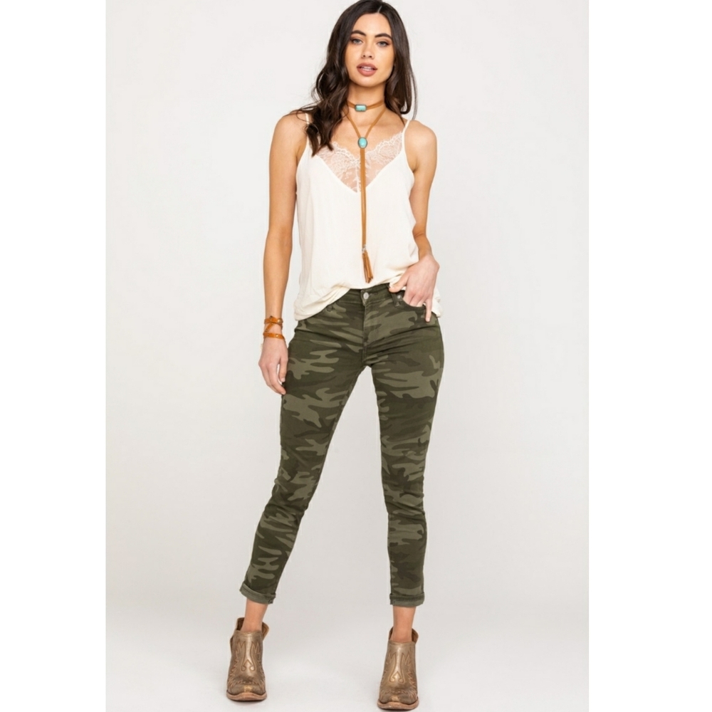 Like New! LEVI'S 711 CAMO SKINNY ANKLE JEANS 33 - Picture 1 of 16